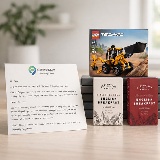 Lego Technic Loader + Tea Set + A4 Letter