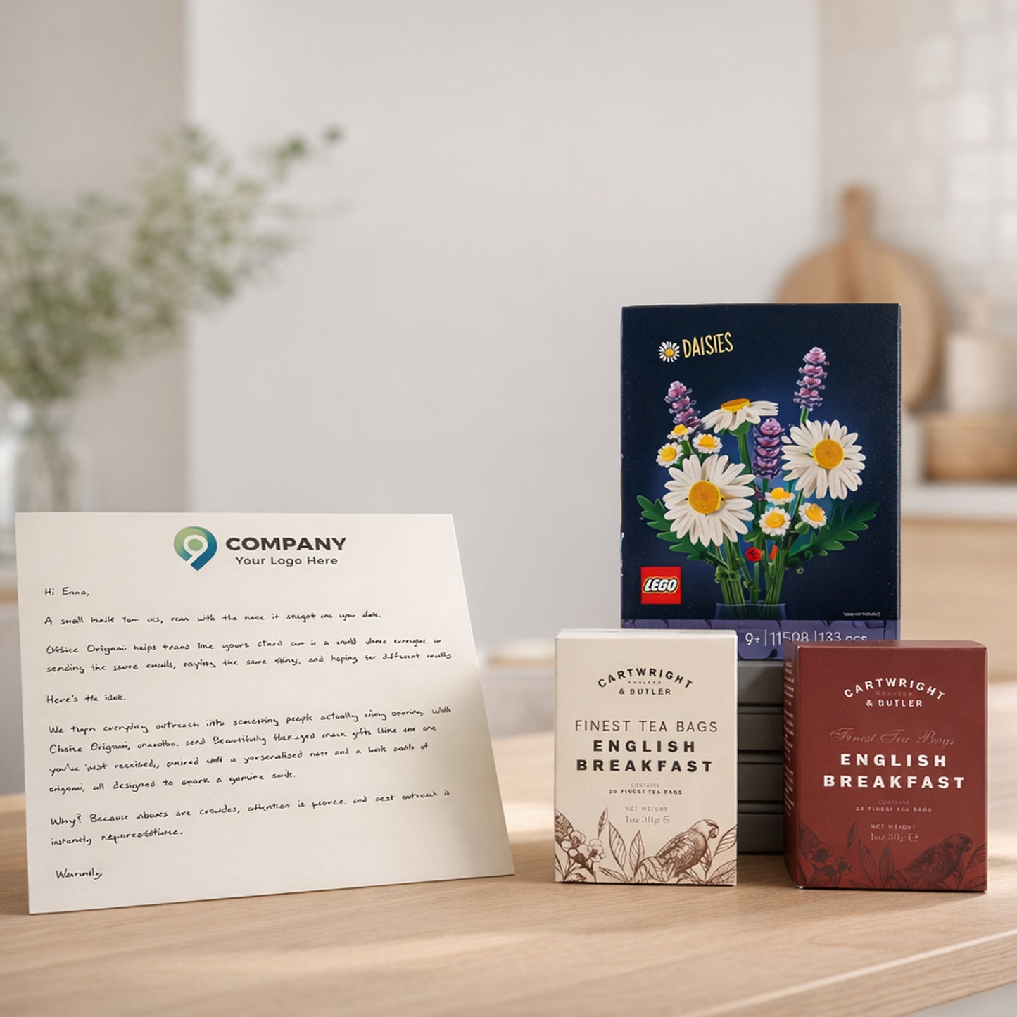 Lego Botanicals Daisies + Tea Set + A4 Letter